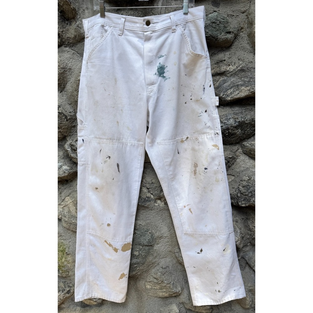 Vintage Stan Ray Painter Pants 36x33 White Carpenter Baggy Distressed 90s USA